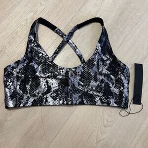 Carbon 38 silver and black snake print sports bra Sz M